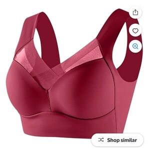 Source‎ Unknown Deep Red Mesh Accent Bra-For Comfort